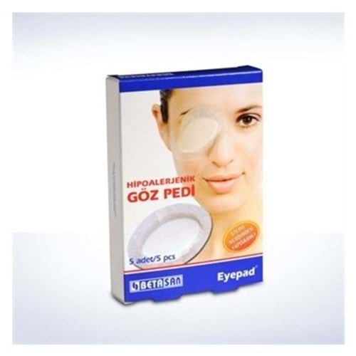 Eyepad Hipoalerjenik Koruyucu Yetişkin Steril Göz Pedi 9,5X6,5Cm 5 Adet