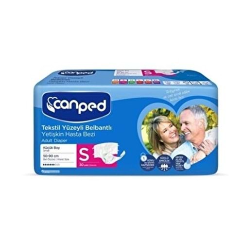 Canped Bağlamalı Hasta Bezi 30 Adet Small