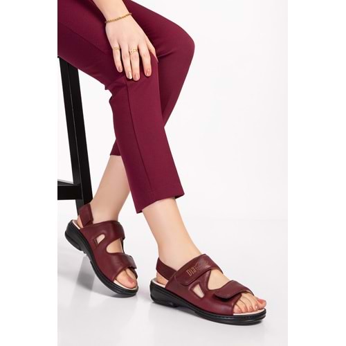 Dia Comfort Ortopedik Bayan Sandalet - Bordo - 38