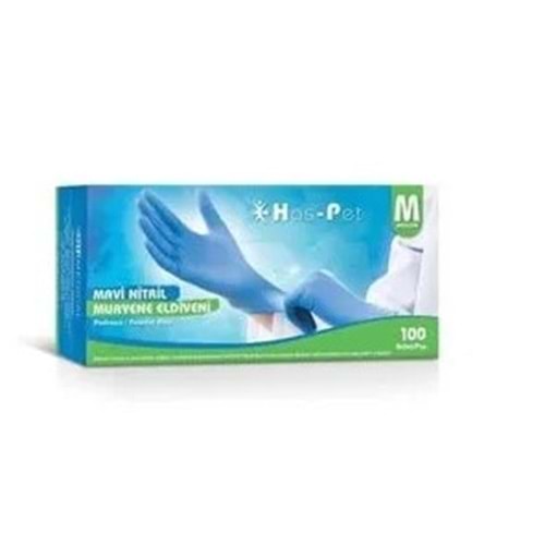 Haspet Mavi Nitril Muayene Eldiveni Medium