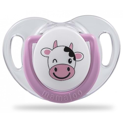Mamajoo Ortodontik Silikon Emzik Pembe (İnek) - 0 Ay (2 Adet)