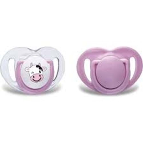 Mamajoo Ortodontik Silikon Emzik Pembe (İnek) - 6 Ay (2 Adet)