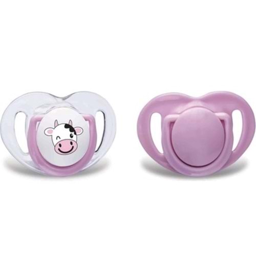 Mamajoo Ortodontik Silikon Emzik Pembe (İnek) - 12 Ay (2 Adet)