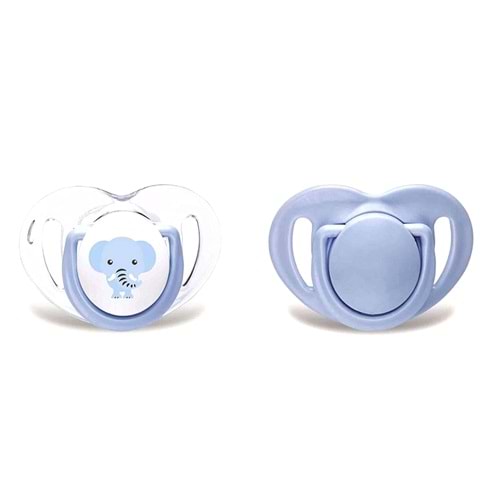 Mamajoo Ortodontik Silikon Emzik 0+ Ay Mavi Fil (2 Adet)