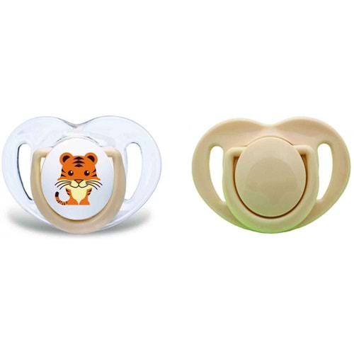 Mamajoo Ortodontik Silikon Emzik Ekru (Kaplan) - 0 Ay (2 Adet)