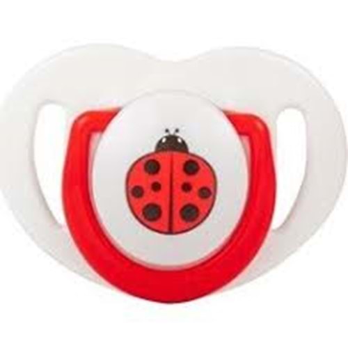 Mamajoo Ortodontik Silikon Emzik Kırmızı /U.Boceği - 12 Ay (2 Adet)