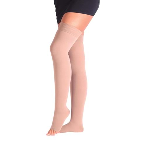 Case Diz Üstü Burnu Açık Ccl II Varis Çorabı Silikonlu No:6 Ten