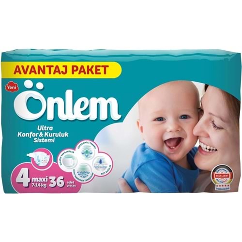 Önlem Çocuk Bezi Bağlamalı No:4 36 Adet