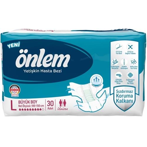 Önlem Hasta Bezi Bağlamalı 30 Adet Large