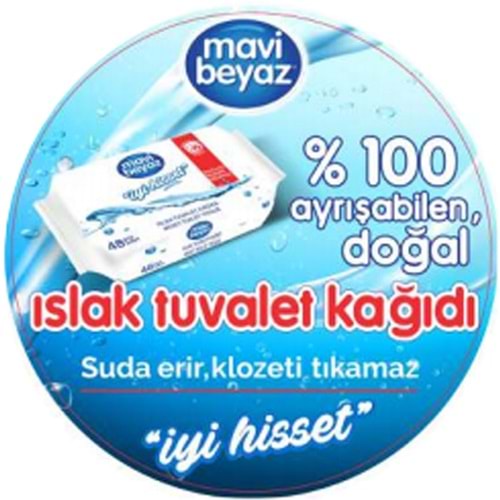 Mavi Beyaz Islak Tuvalet Kağıdı 48 Adet