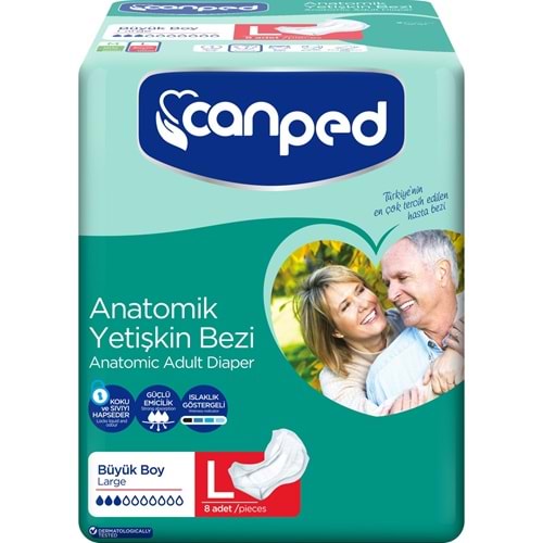 Canped Anatomik Hasta Bezi 8 Adet Large