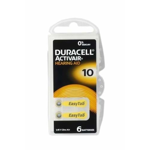 Duracell İşitme Cihazı Pili No: 10 (6 Adet)
