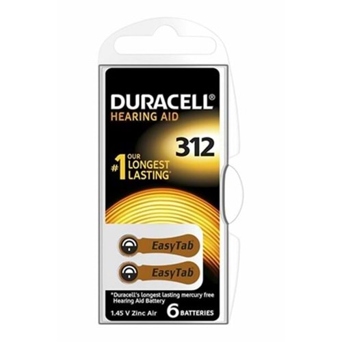 Duracell İşitme Cihazı Pili No: 312 (6 Adet)