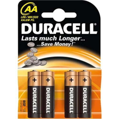 Duracell Alkalin Kalın Pil 4 Adet Blister