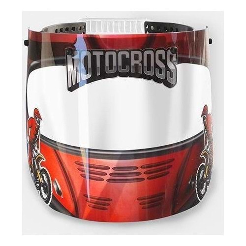 Erkek Çocuk Siperlik Motocross Desenli