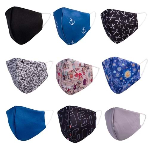 Erkek Desenli Bez Maske