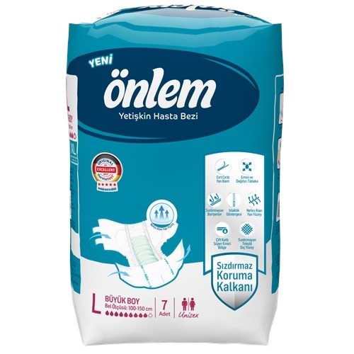 Önlem Hasta Bezi Bağlamalı 7 Adet Large