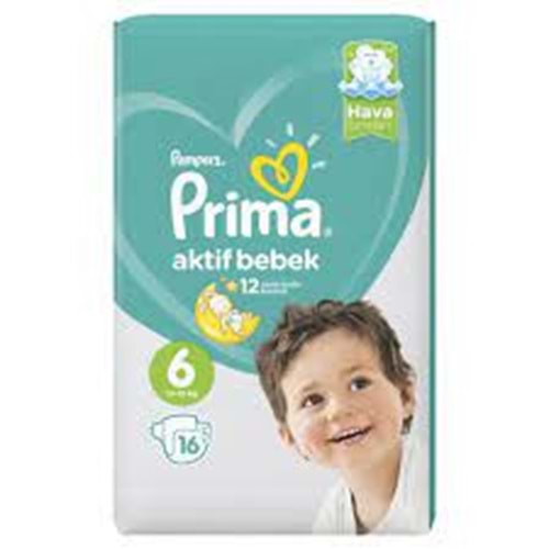 Prima Çocuk Bezi Bağlamalı No:6 16 Adet