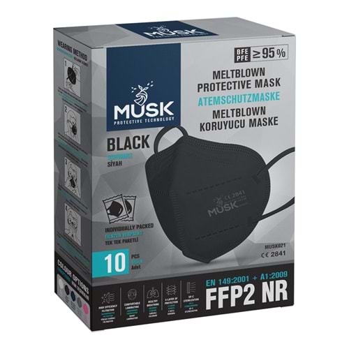 Musk Meltblown FFP-2 N95 Maske 10 Adet - Lacivert