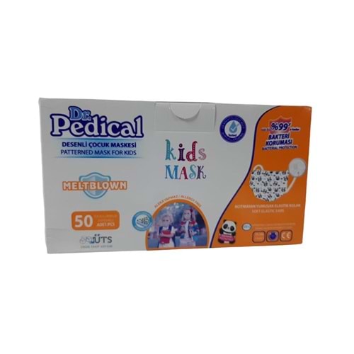 Dr. Pedical Çocuk Maskesi Meltblown 3 Katlı Desenli 50 Adet
