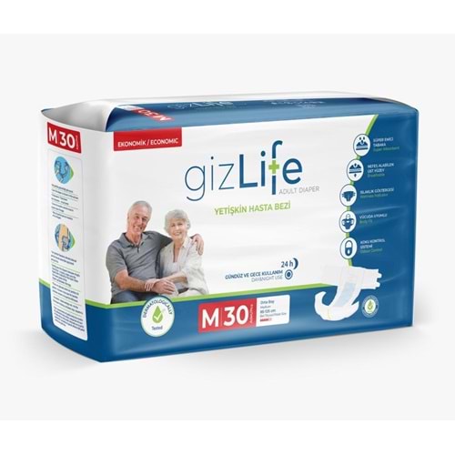 Gizlife Hasta Bezi Bağlamalı Medium 30 Adet