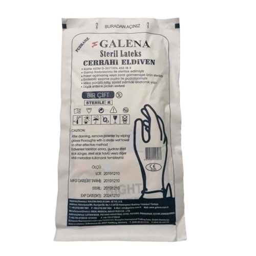 Galena Steril Eldiven Pudrasız No:7