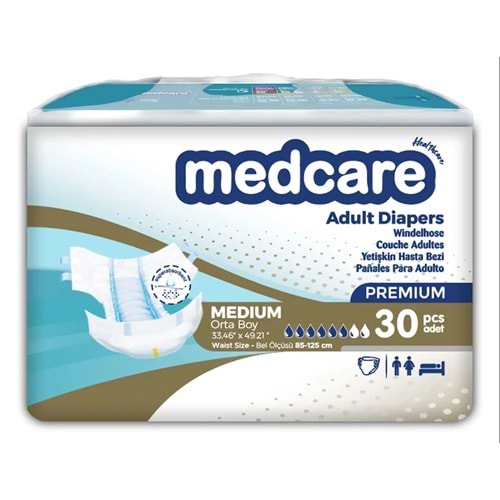 Medcare Hasta Bezi Premium Bağlamalı Medium 30 Adet