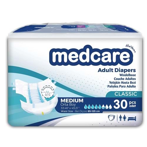 Medcare Hasta Bezi Classic Bağlamalı Medium 30 Adet