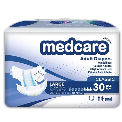 Medcare Hasta Bezi Classic Bağlamalı Large 30 Adet