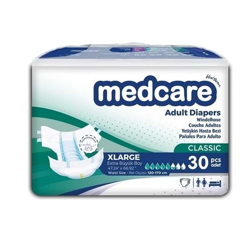 Medcare Hasta Bezi Classic Bağlamalı XLarge 30 Adet