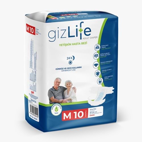 Gizlife Hasta Bezi Bağlamalı Medium 10 Adet