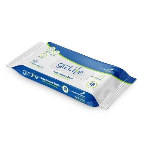 Gizlife Vücut Temizleme Mendili 48 Adet (30cmx20cm)