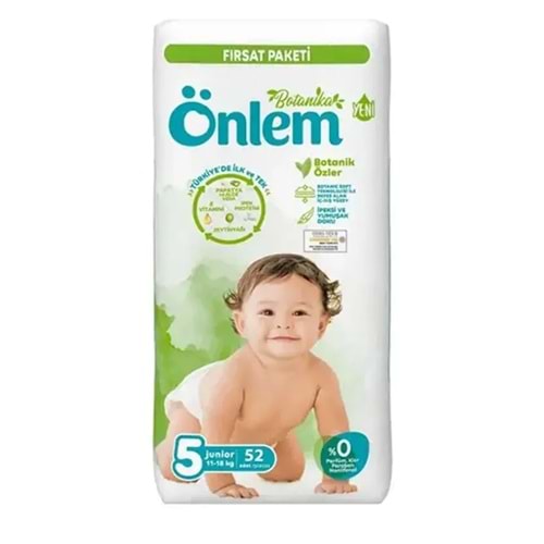 Önlem Çocuk Bezi Bağlamalı Junior No:5 52 Adet