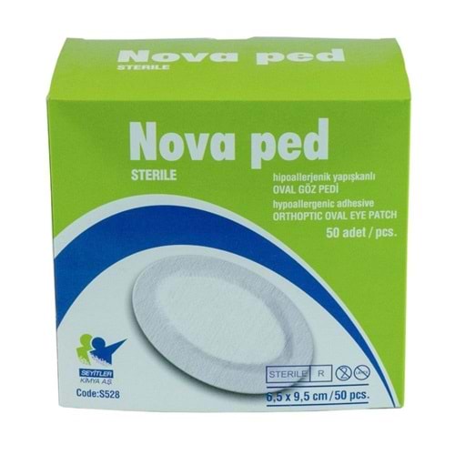 Nova Steril Hipoallerjenik Yapışkanlı Oval Göz Pedi 6,5*9,5Cm 50 Adet Yetişkin