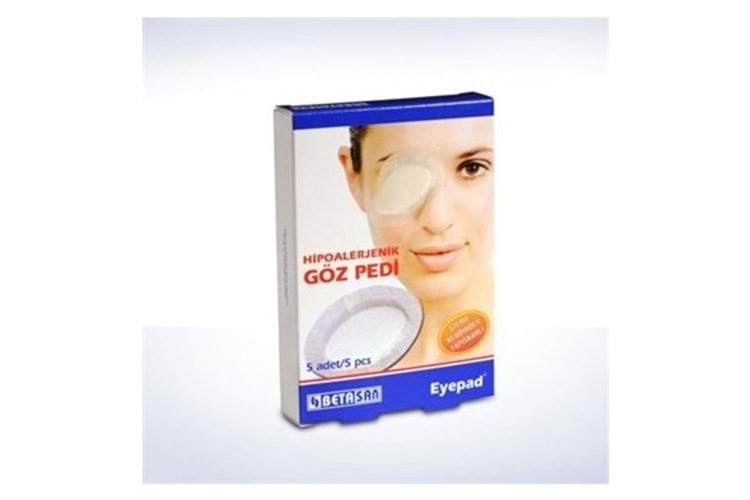 Eyepad Hipoalerjenik Koruyucu Yetişkin Steril Göz Pedi 9,5X6,5Cm 5 Adet