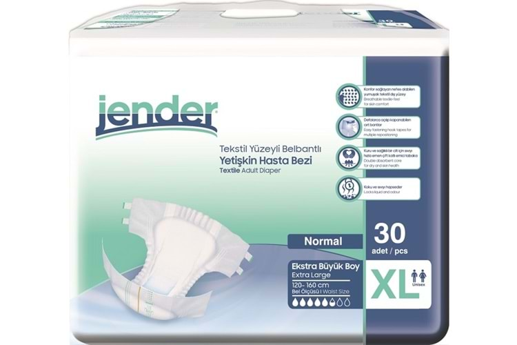 Jender Hasta Bezi Bağlamalı 30 Adet XL