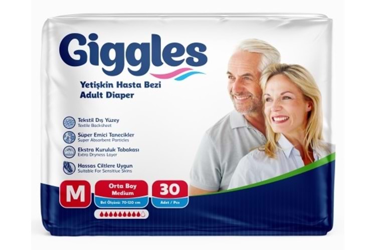 Giggles Hasta Bezi Bağlamalı Medium 30 Adet