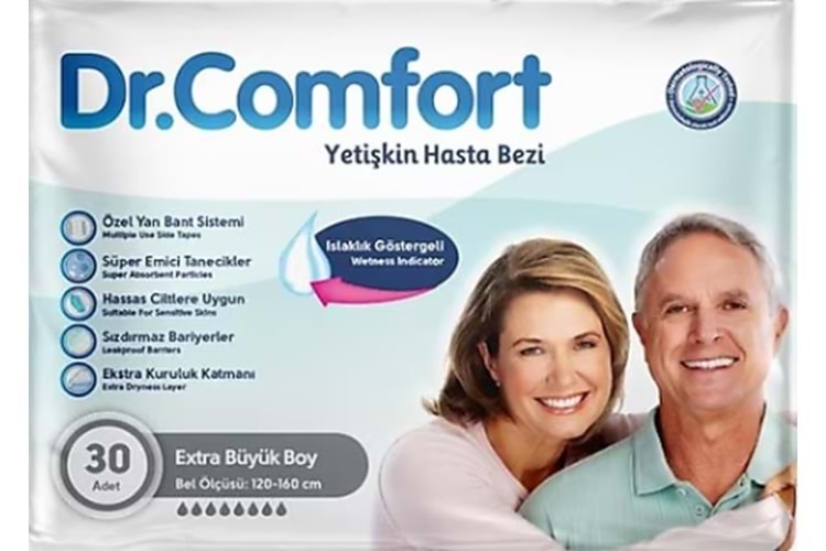 Dr. Comfort Hasta Bezi Bağlamalı XL 30 Adet