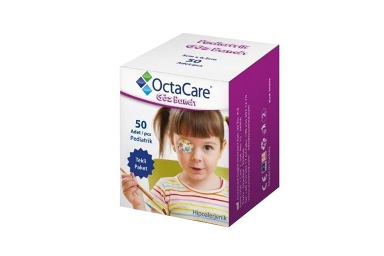 Octacare Pediatrik Göz Bandı Kız Çocuk 5cm x 6,2cm 50 Adet