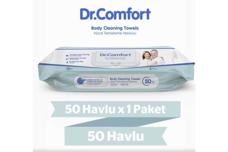 Dr. Comfort Vücut Temizleme Havlusu 50 Adet