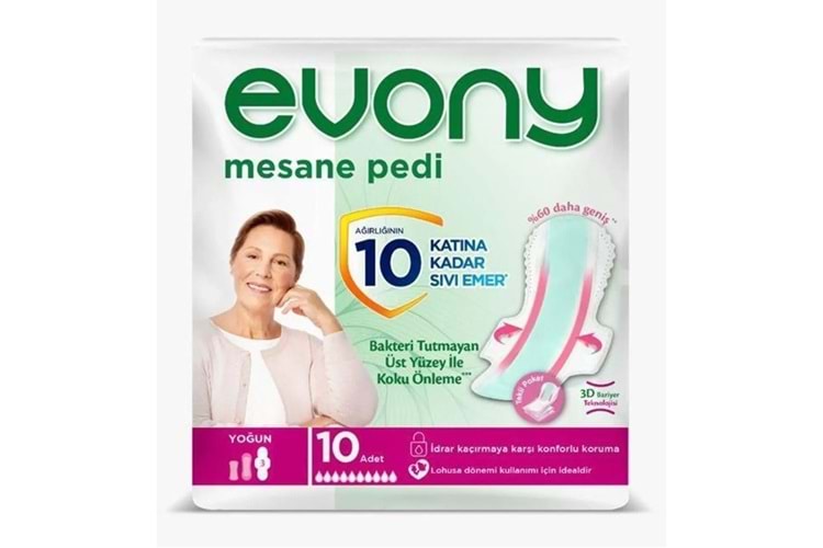Evony Kadın Mesane Pedi Yoğun 10 Adet