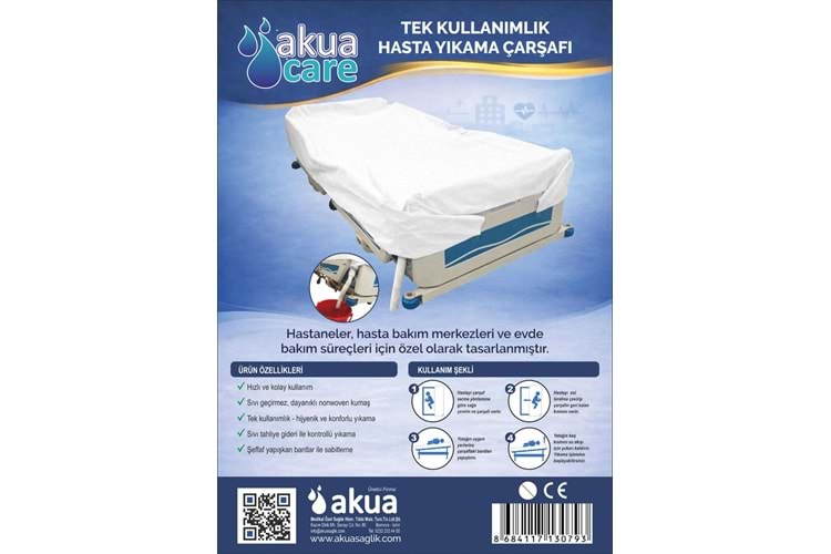 Akuacare Tek Kullanımlık Hasta Yıkama Çarşafı