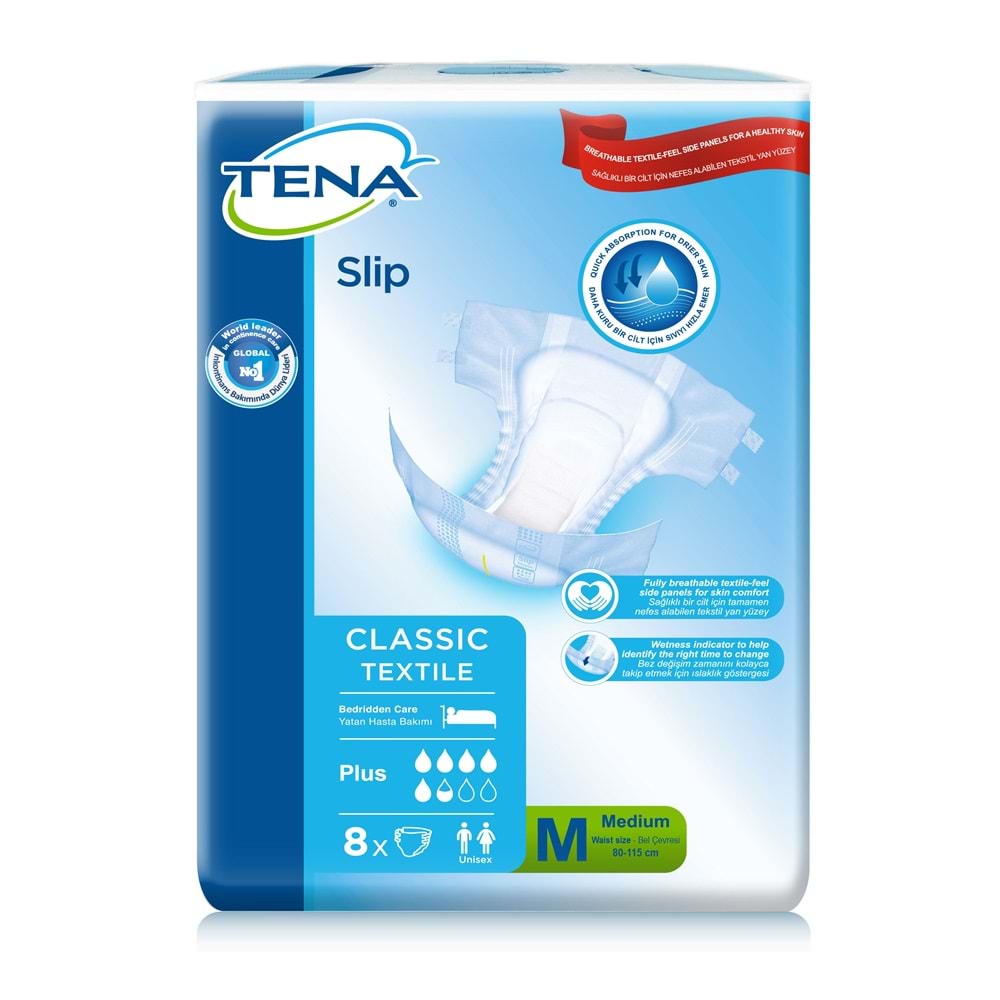 Tena Slip Classic Textile 8 Adet Medium
