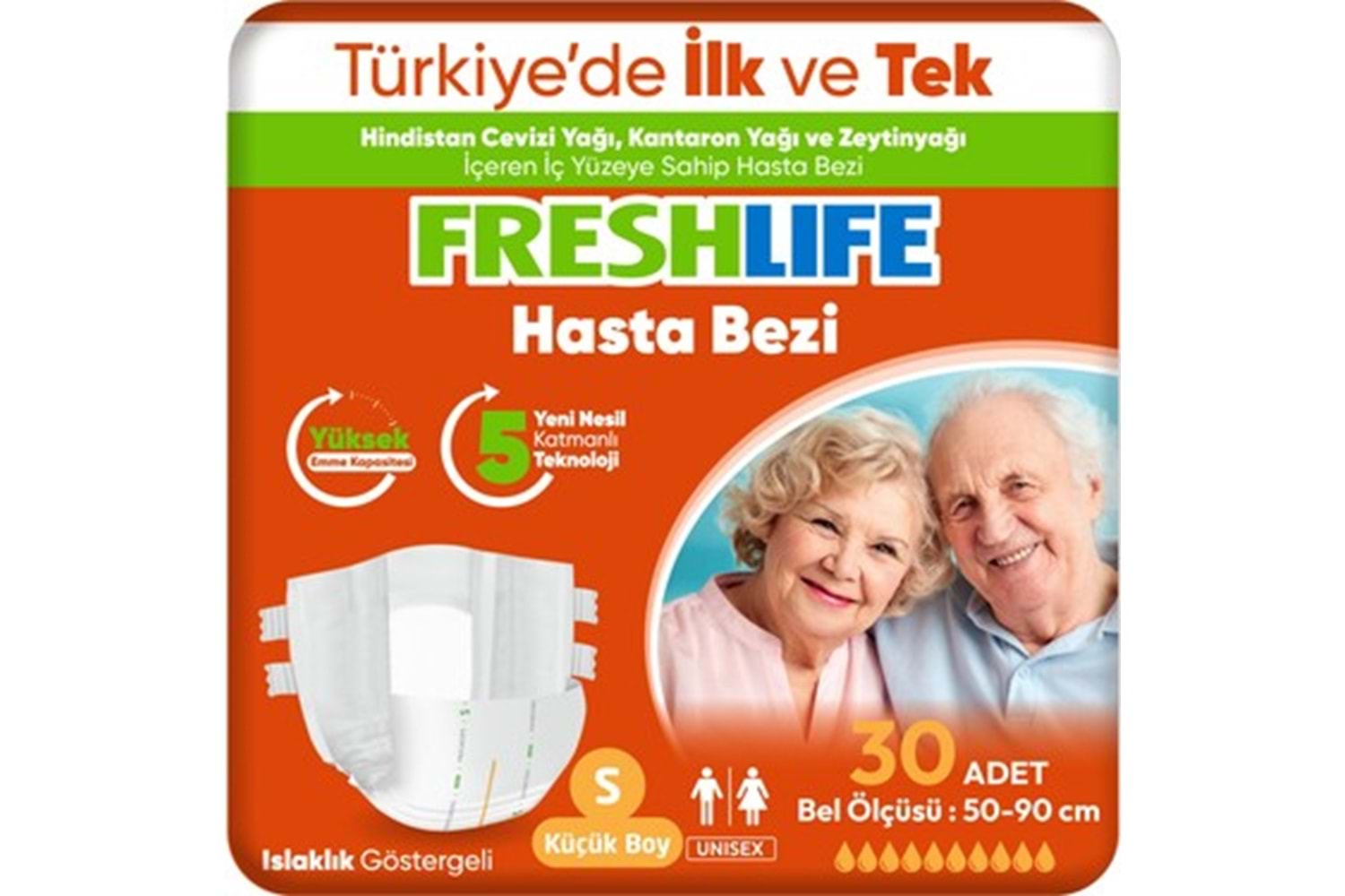Freshlife Hasta Bezi Bağlamalı 30 Adet Small
