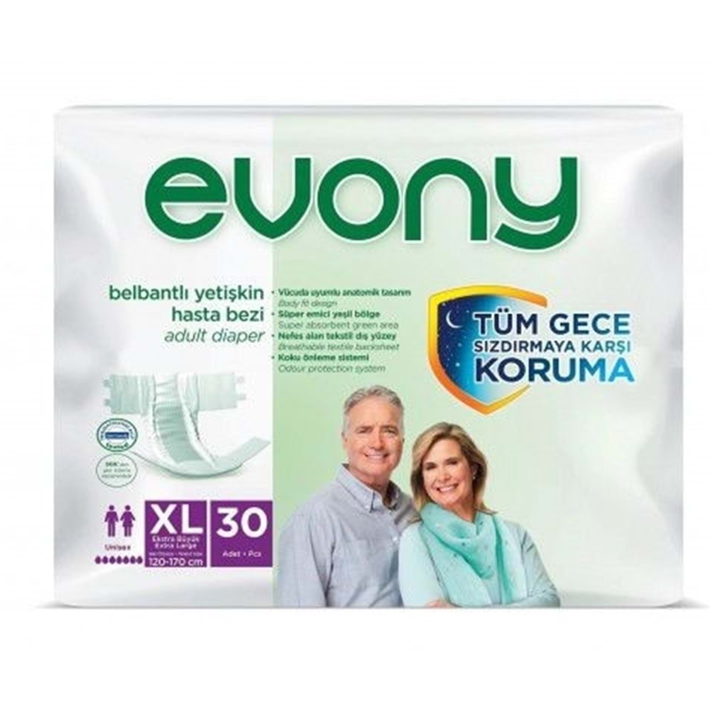 Evony Bağlamalı Hasta Bezi 30 Adet XLarge