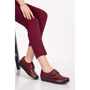 Dia Comfort Ortopedik Charlotte Diyabetik Bayan Ayakkabı - Bordo - 35