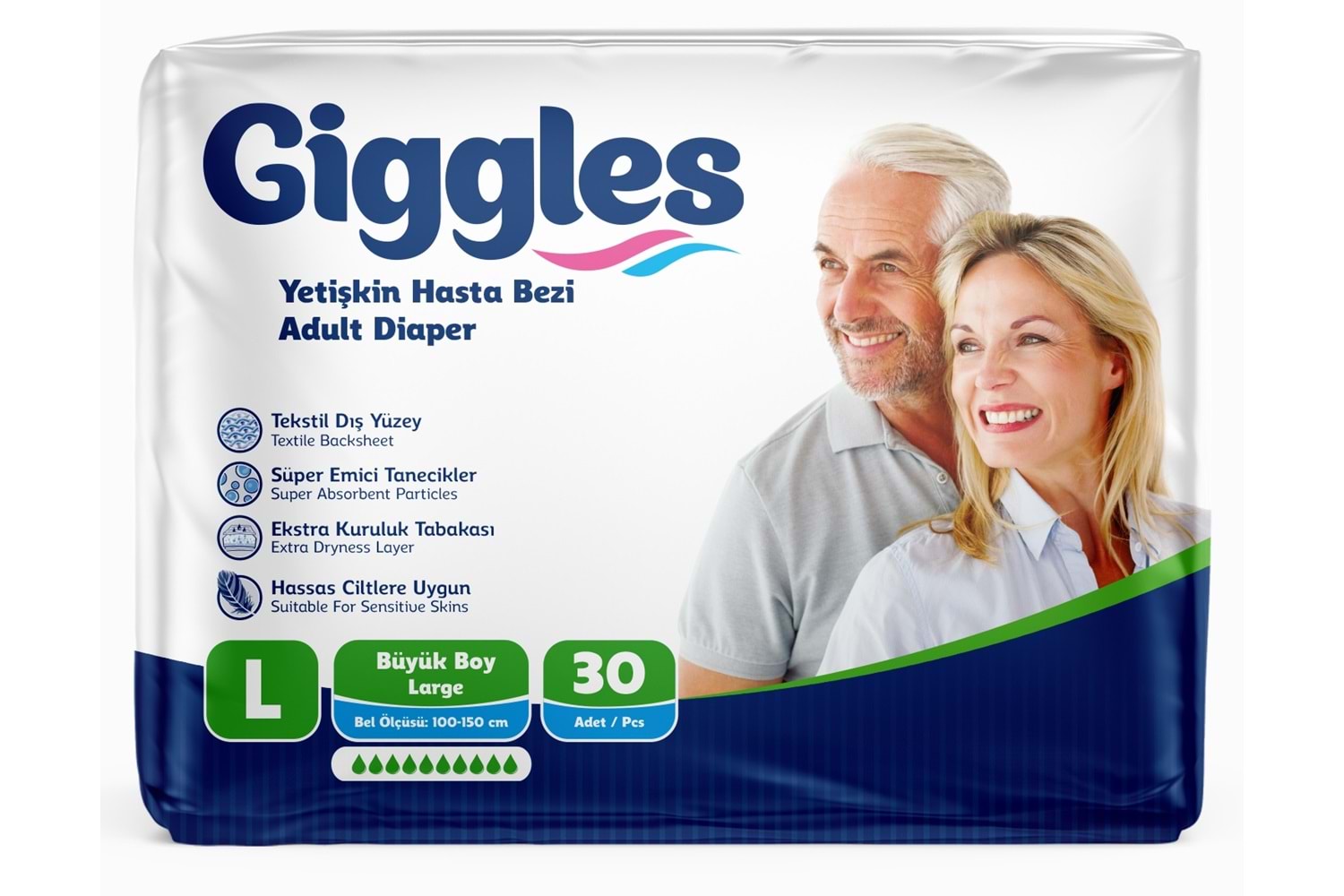 Giggles Hasta Bezi Bağlamalı Large 30 Adet